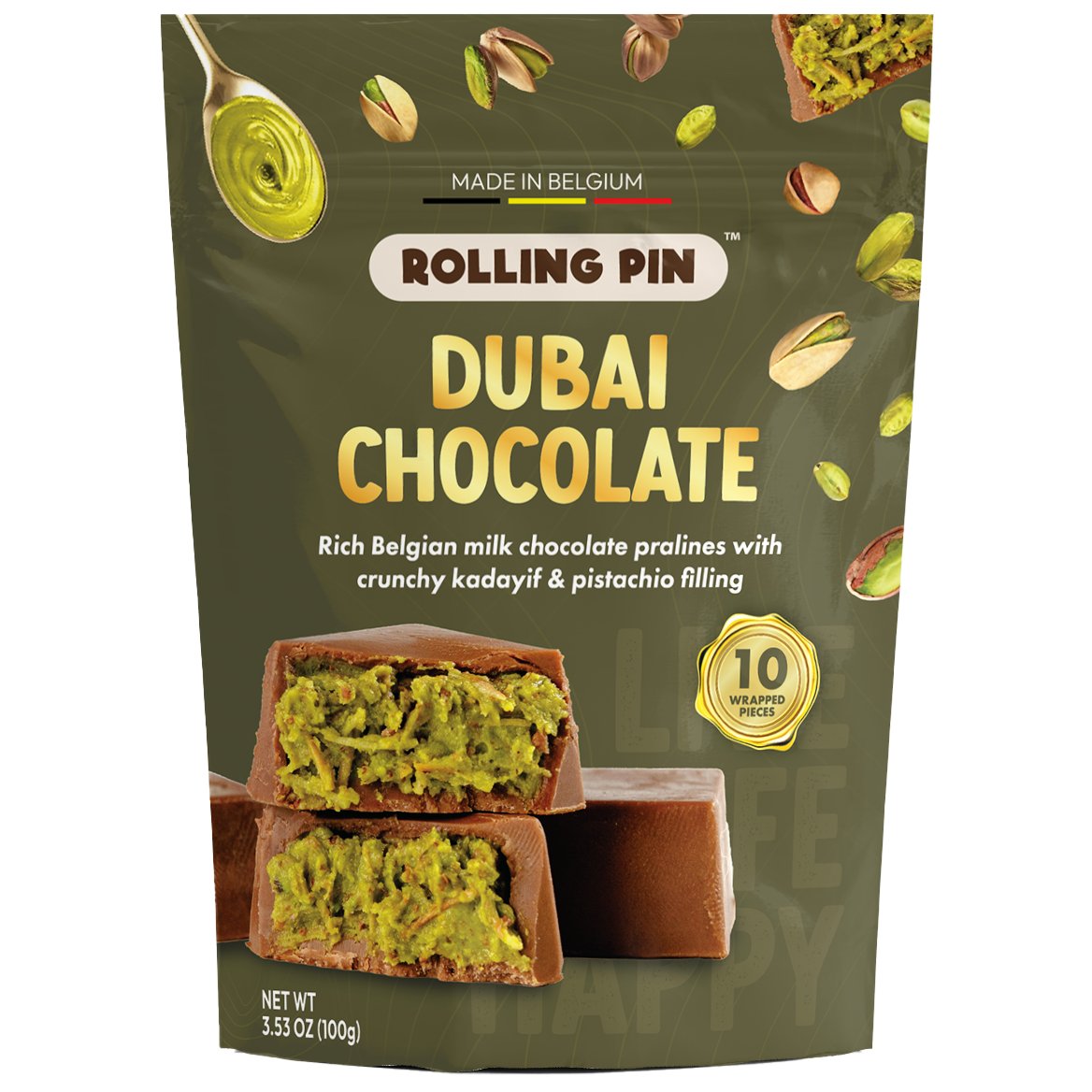 Rolling Pin Dubai Style Chocolate, 10 pc