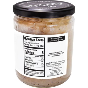 Saverne Organic Sauerkraut Black Pepper & Lemon, 16 oz