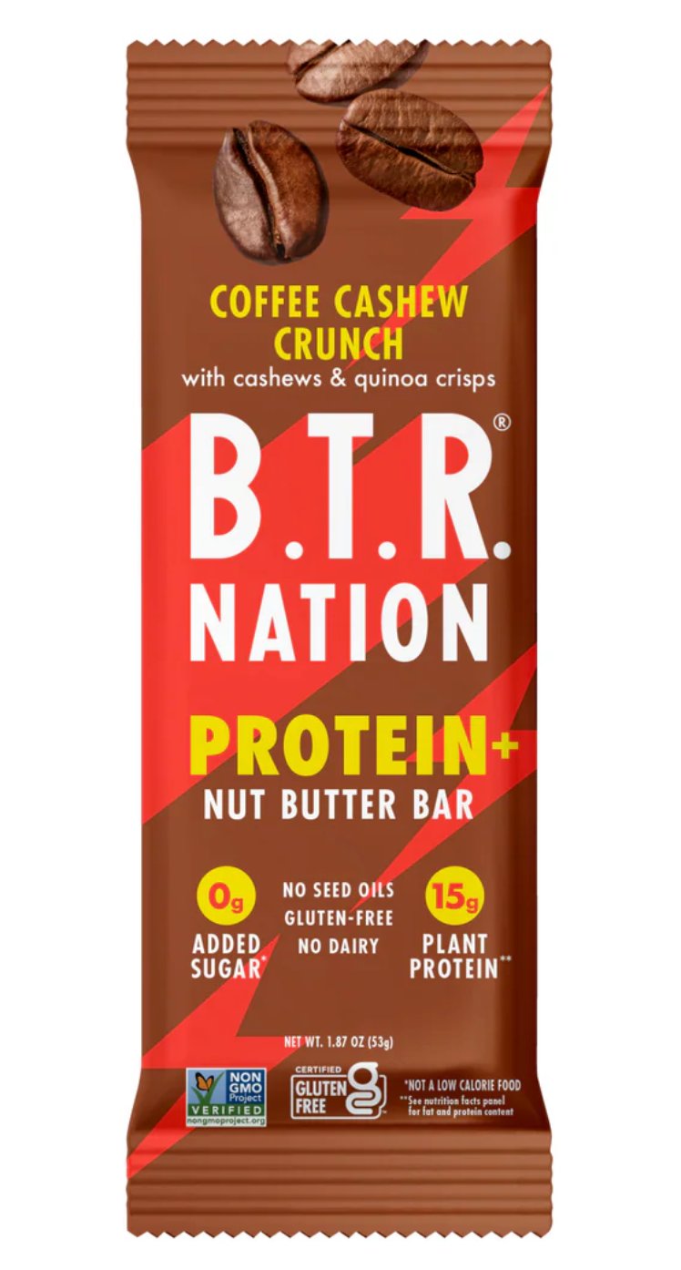 BTR Bar Coffee Cashew Crunch Protein+ Nut Butter Bar, 1.87 oz | Central ...