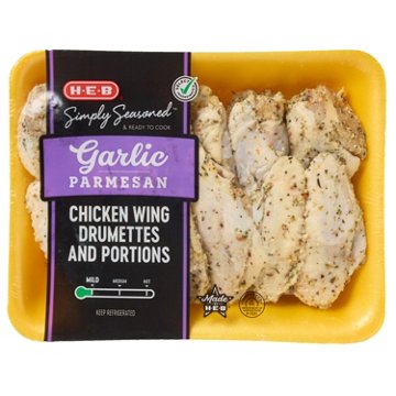 H-E-B Simply Seasoned Chicken Wings - Garlic Parmesan, Avg. 1.7 lbs