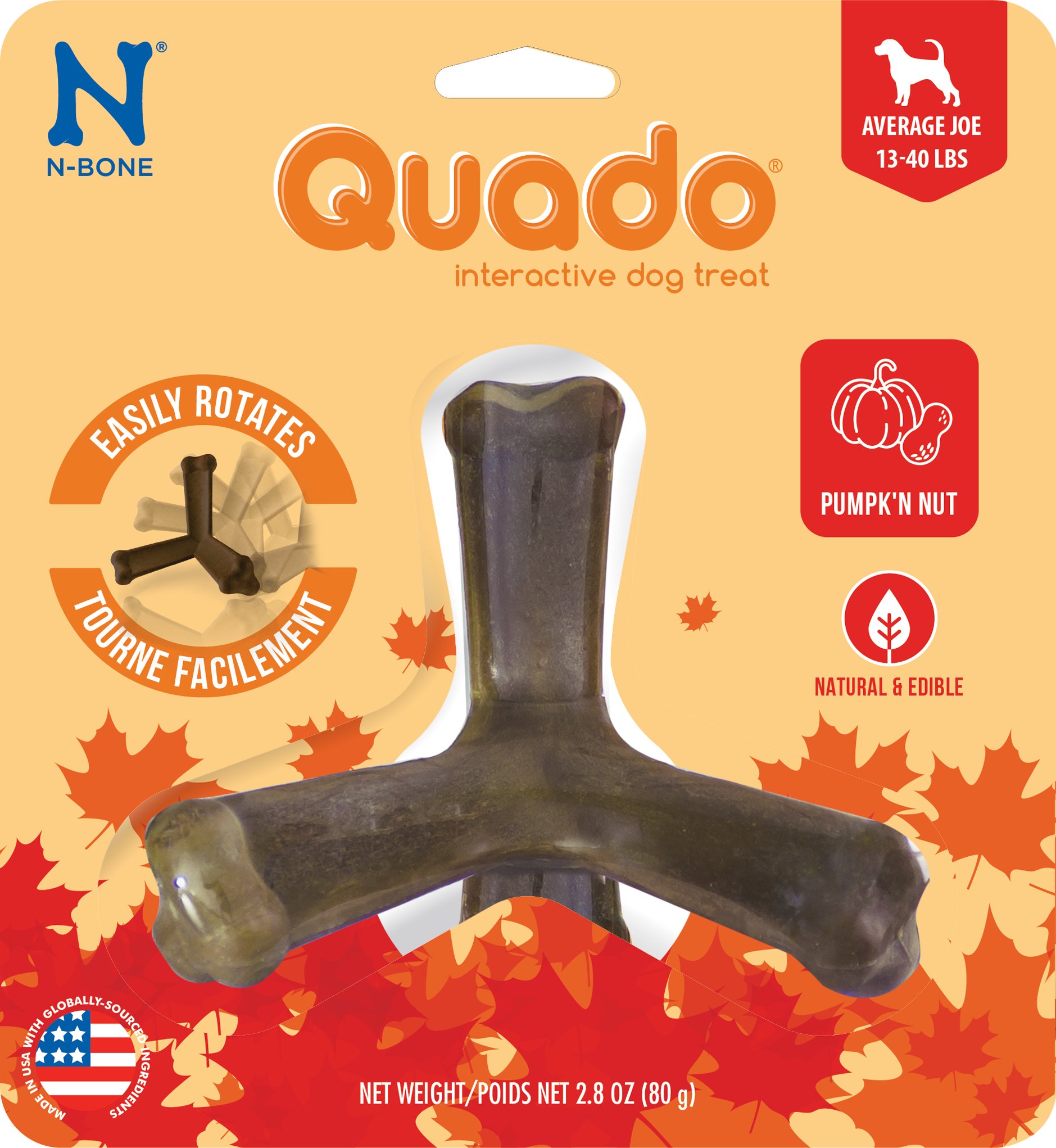 N-Bone Quado Dog Chew - Pumpkin Nut - Shop Bones & rawhides at H-E-B