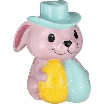 Destination Holiday Ceramic Cowboy Bunny Easter Decor, 6.5"