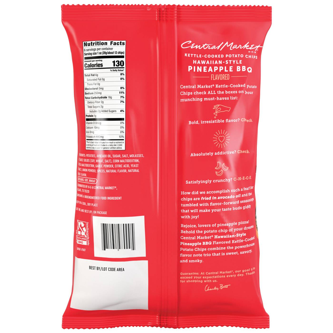 Central Market Kettle-Cooked Potato Chips - Pineapple BBQ; image 4 of 5