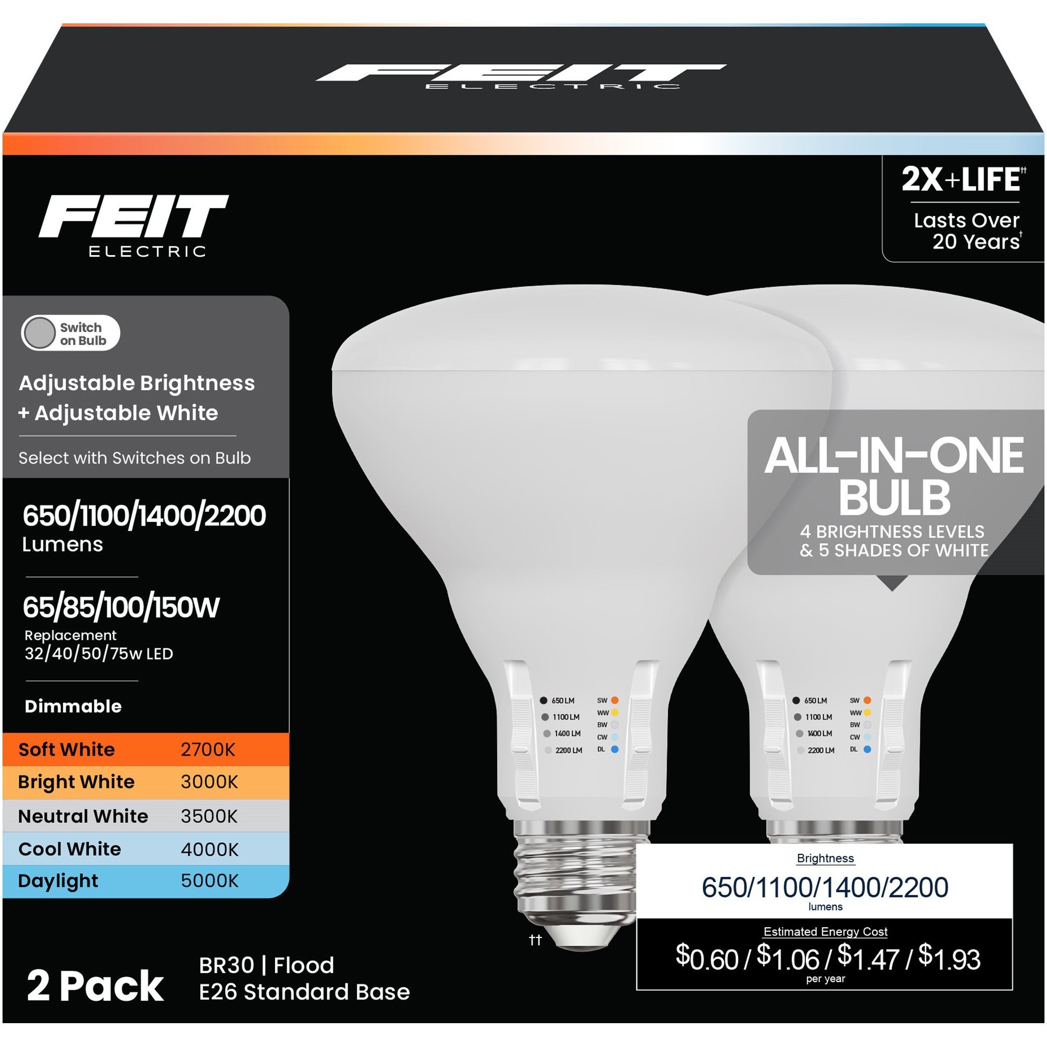 Feit Electric Dimmable BR30 LED Flood Bulb - Shop Light bulbs at H-E-B