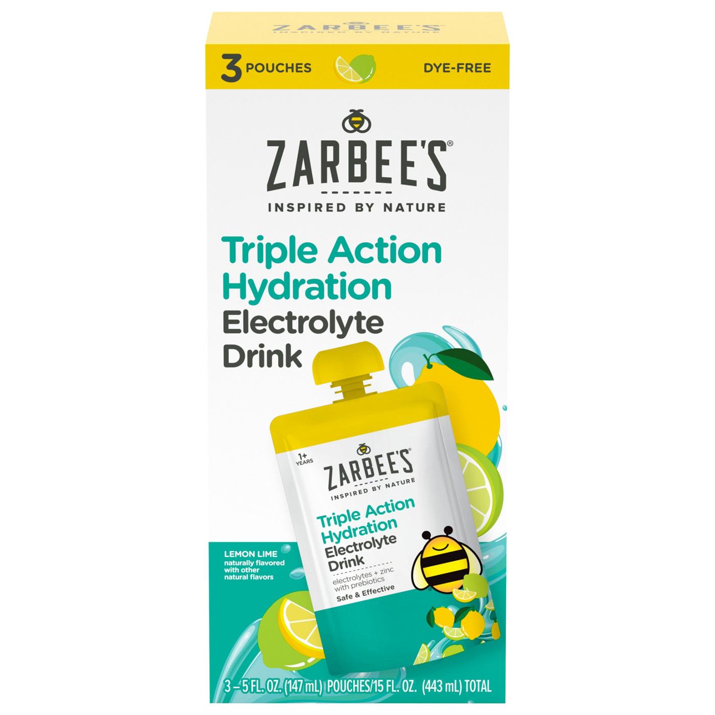 Zarbee's Triple Action Hydration Electrolyte Drink Pouch - Lemon Lime; image 1 of 4