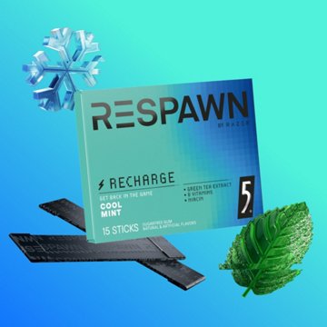 Respawn Mental Focus Cool Mint Sugar Free Chewing Gum
