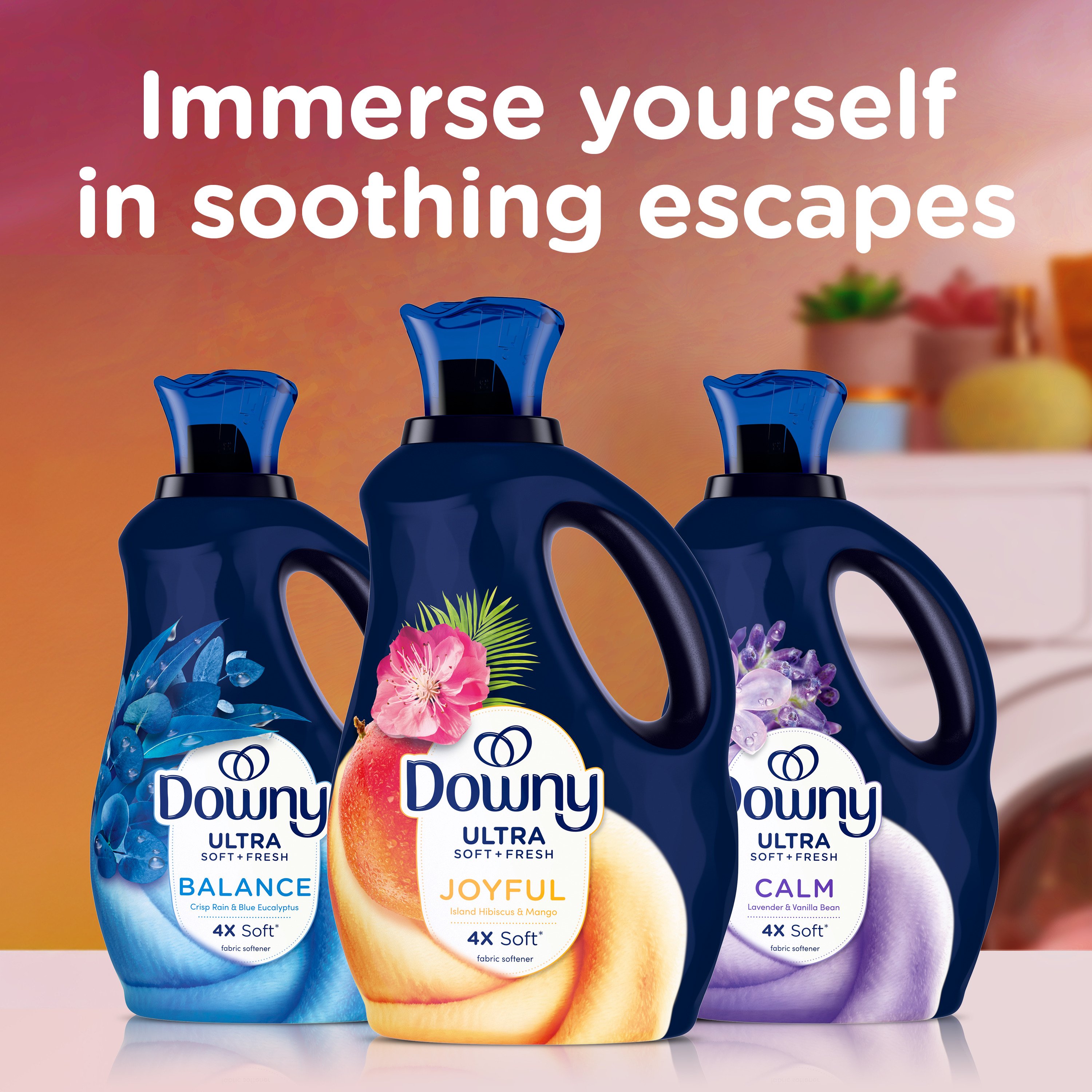 m's shop【3本セット】ULTRA Downy 3830ml Downy Ultra Soft + Fresh Fabric Softener, 83 Loads - Joyful - Shop