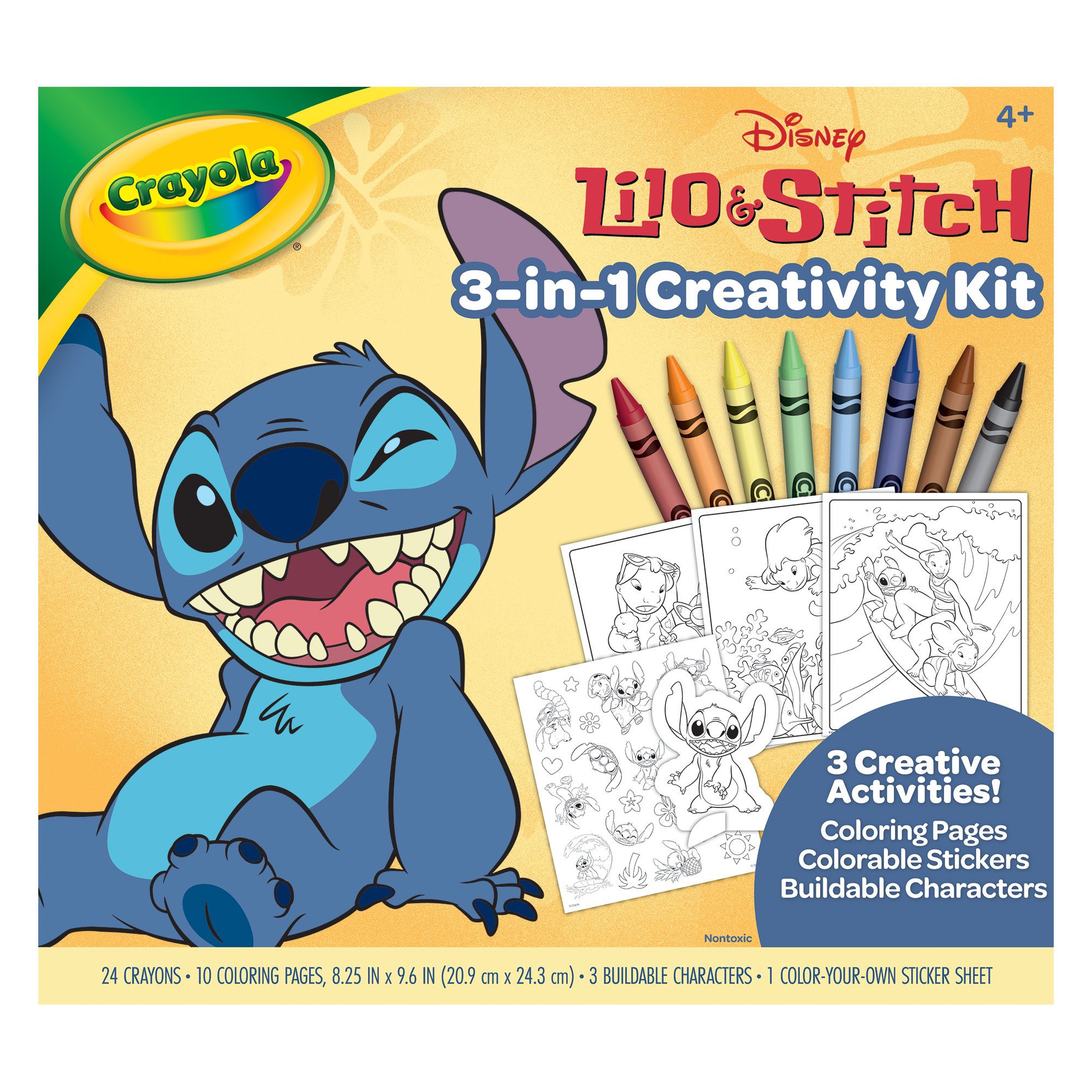 Crayola Lilo & Stitch Activiteiten- En Kleurboek – 32 Pagina’s + 7 Uitwasbare Mini Viltstiften – Spelletjes, Doolhoven En Raadsels