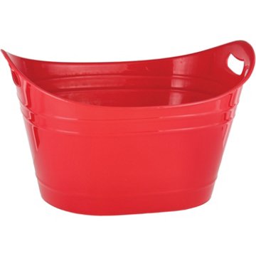 Destination Holiday Large Plastic Bucket - Red, 17.2'' x 12.8'' x 9.7''