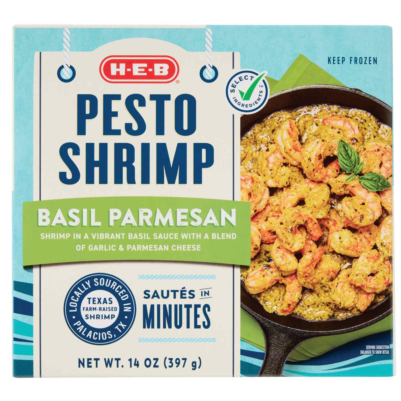 H-E-B Sauced Pesto Shrimp - Basil Parmesan; image 2 of 3