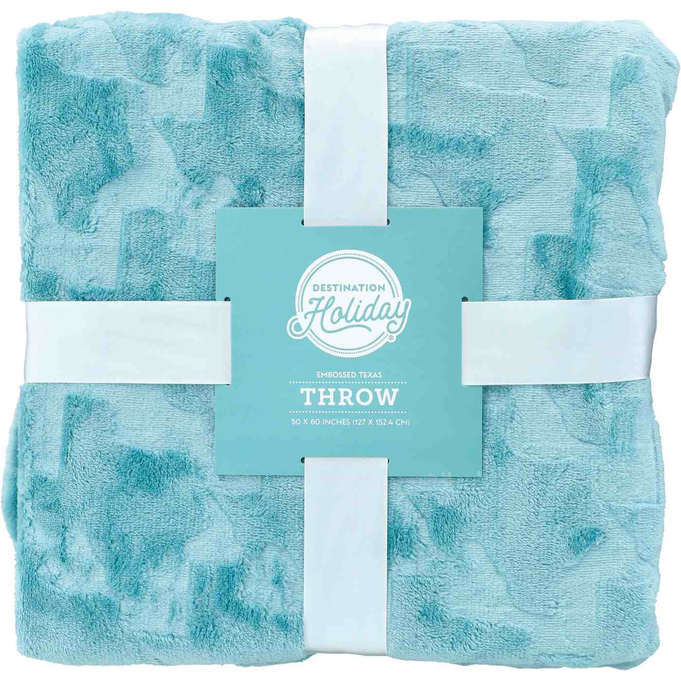 Destination Holiday Embossed Texas Throw - Teal - Shop Blankets ...