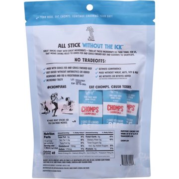 Chomps Chomplings 4g Protein Mini Sea Salt Beef Jerky Meat Sticks, 14 ct