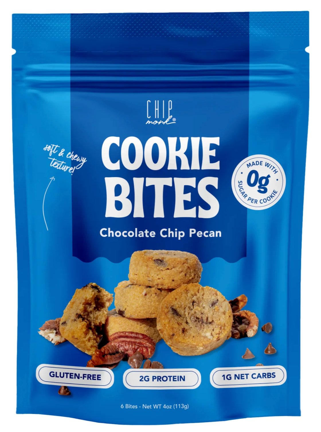 ChipMonk Chocolate Chip Pecan Keto Cookie Bites, 4 oz | Central