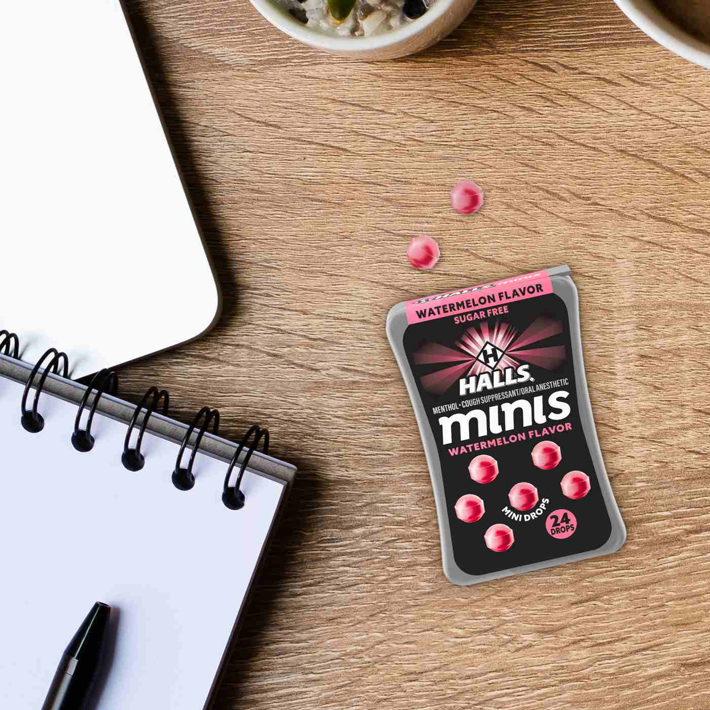Halls Minis Sugar Free Cough & Throat Relief Drops - Watermelon, 2 pk; image 4 of 5