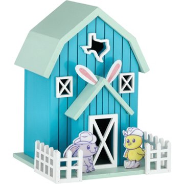 Destination Holiday Light Up Barn Easter Decor, 6.7" x 8.7"