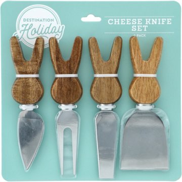 Destination Holiday Bunny Cheese Knife Set, 4 ct