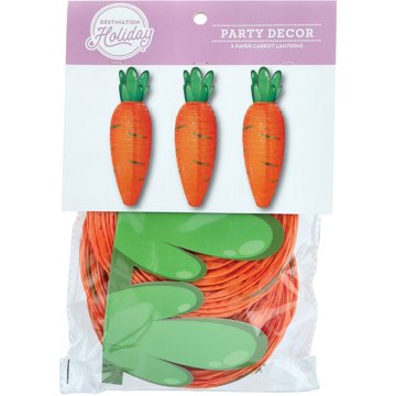 Destination Holiday Carrot Paper Lantern, 5.6" x 19"