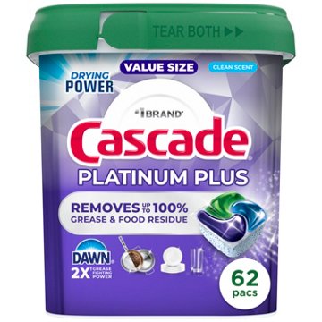 Cascade Platinum Plus Action Pacs Dawn Dishwasher Pods - Clean Scent