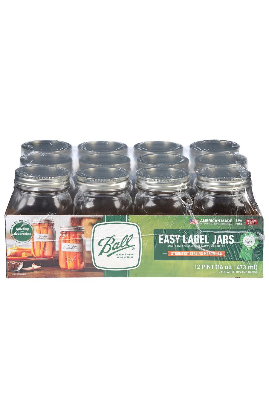 Ball Pint Size Smooth Sided Mason Jars - Regular Mouth; image 1 of 3