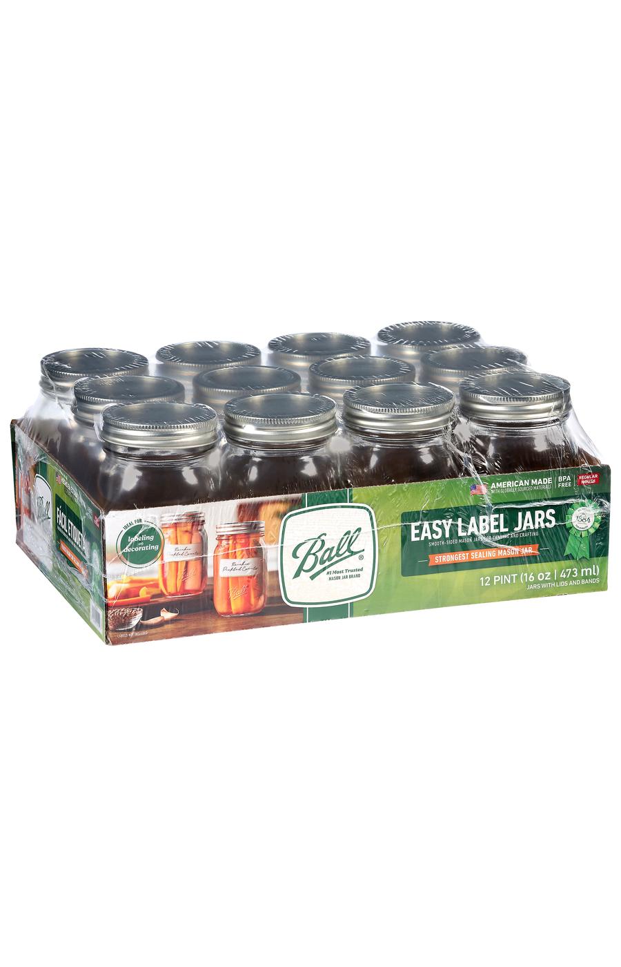 Ball Pint Size Smooth Sided Mason Jars - Regular Mouth; image 3 of 3