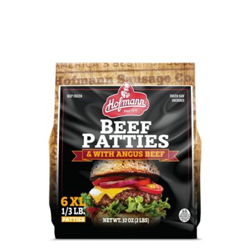 Hofmann XL Beef Patties With Angus Beef, 6 ct