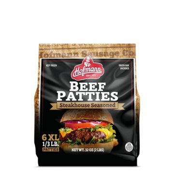 Hofmann XL Beef Patties Steakhouse Seasoned, 6 ct