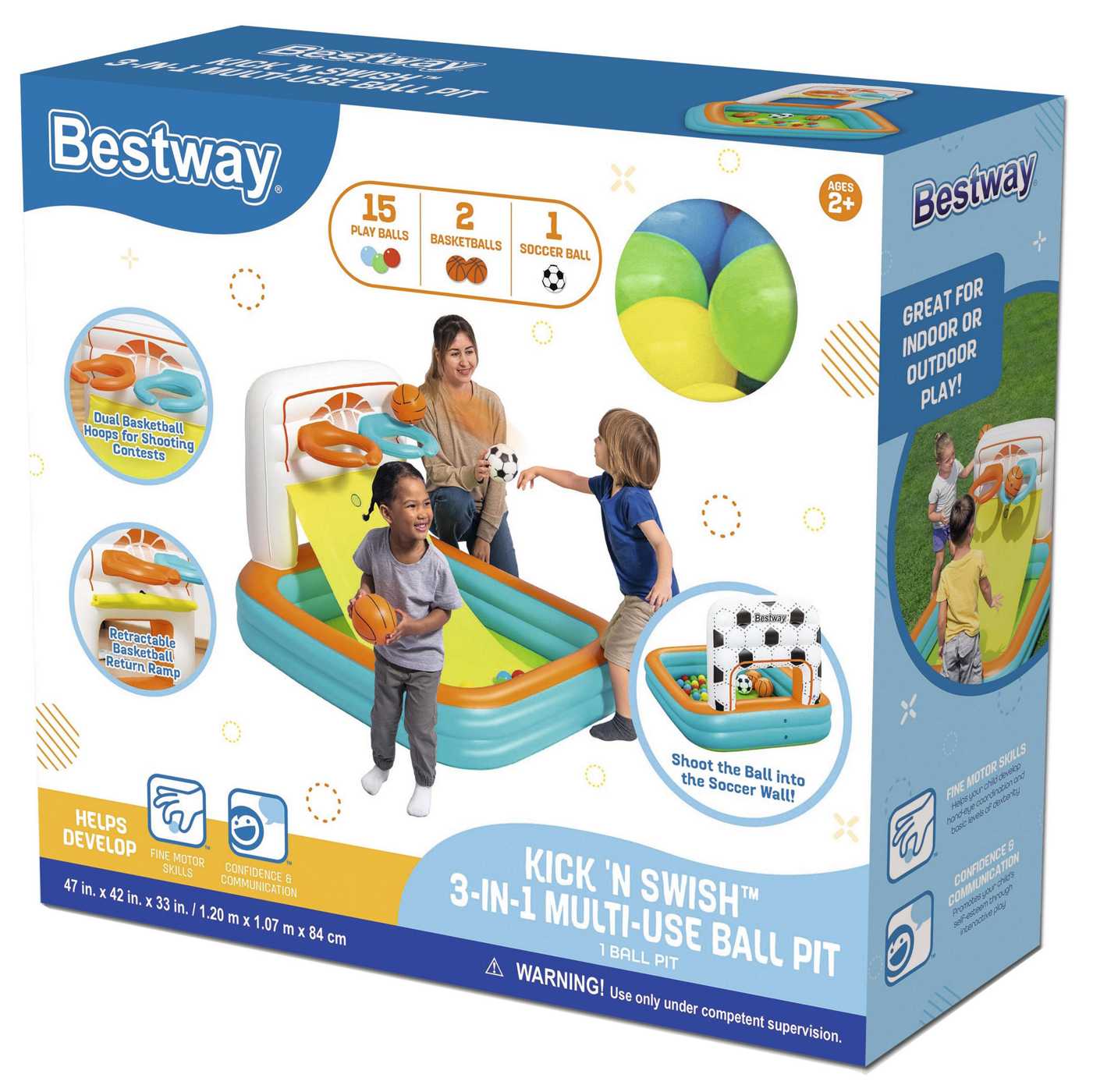 Bestway Kick 'N Swish 3 in 1 Multi-Use Ball Pit; image 6 of 9