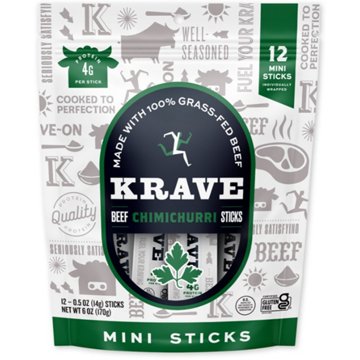 KRAVE 4g Protein Mini Beef Sticks - Chimichurri, 12 ct