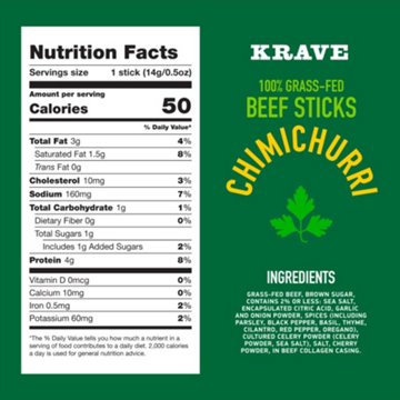 KRAVE 4g Protein Mini Beef Sticks - Chimichurri, 12 ct