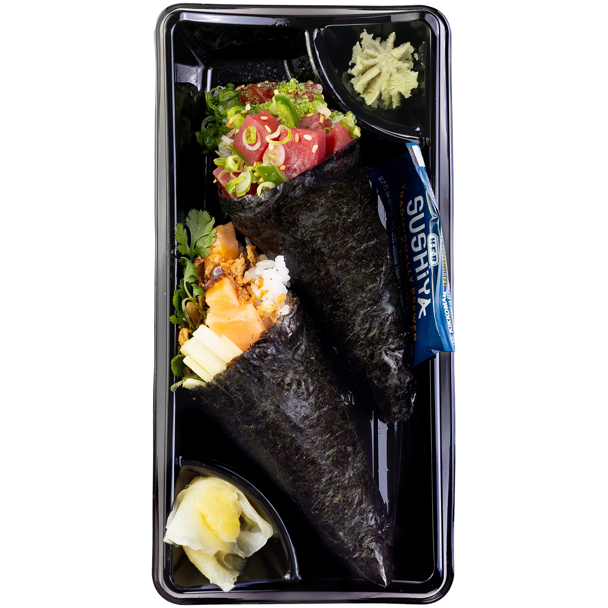 H-E-B Sushiya Deluxe Salmon & Tuna Cone Hand Rolls - Shop Sushi at H-E-B