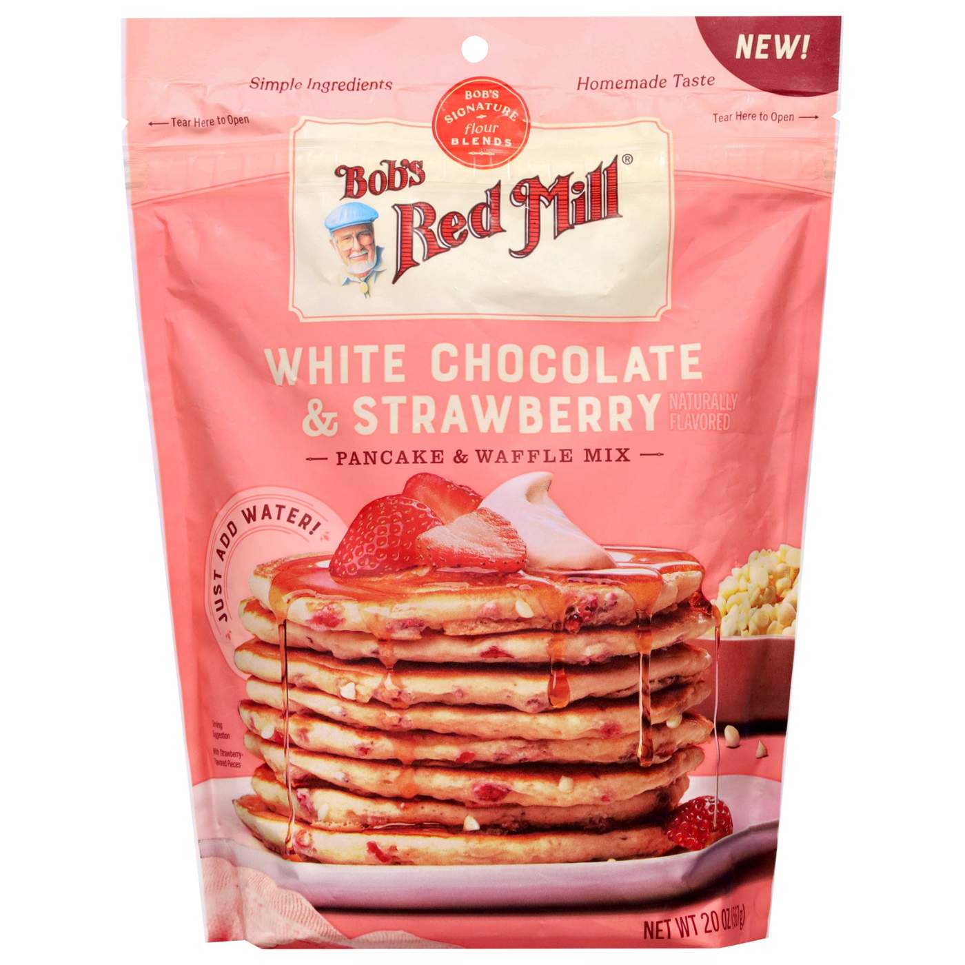 Bob's Red Mill White Chocolate Strawberry Pancake & Waffle Mix; image 1 of 2