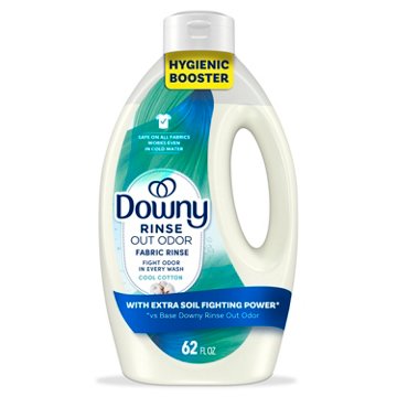 Downy Rinse Out Odor Remover & Fabric Softener - Cool Cotton Scent, 62 oz