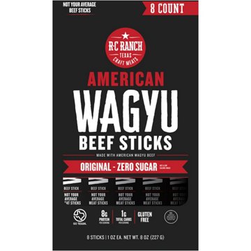 R-C Ranch 8g Protein Zero Sugar Wagyu Beef Sticks - Original