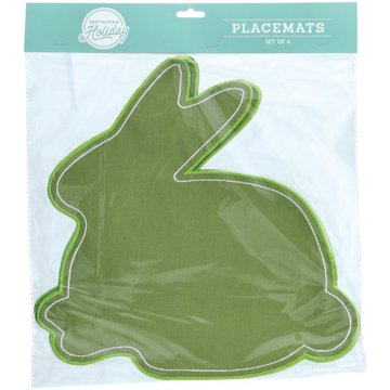 Destination Holiday Green Bunny Easter Placemats, 4 pk