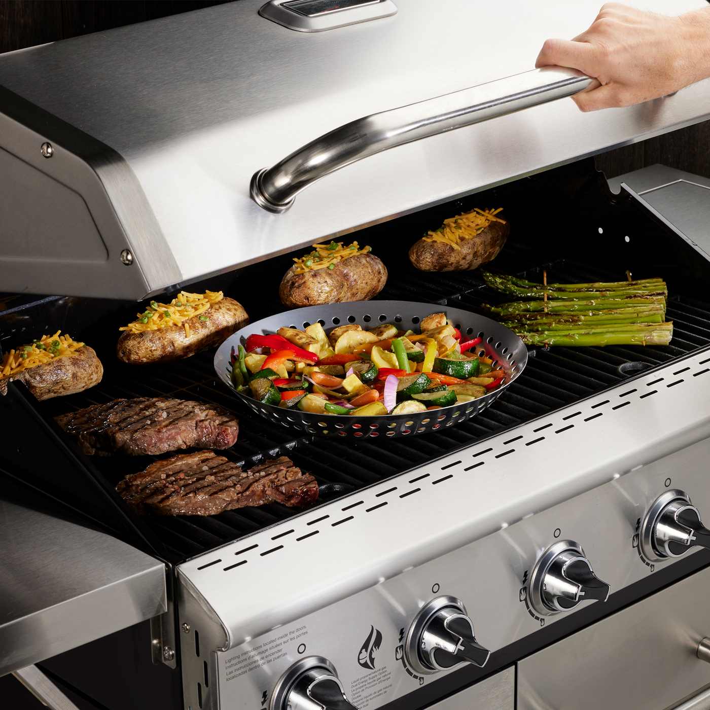 Mr. Bar-B-Q Stainless Steel Grilling Skillet; image 4 of 7