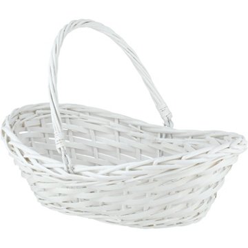 Destination Holiday White Swing Handle Basket, 14.3'' x 9.8'' x 5.3"