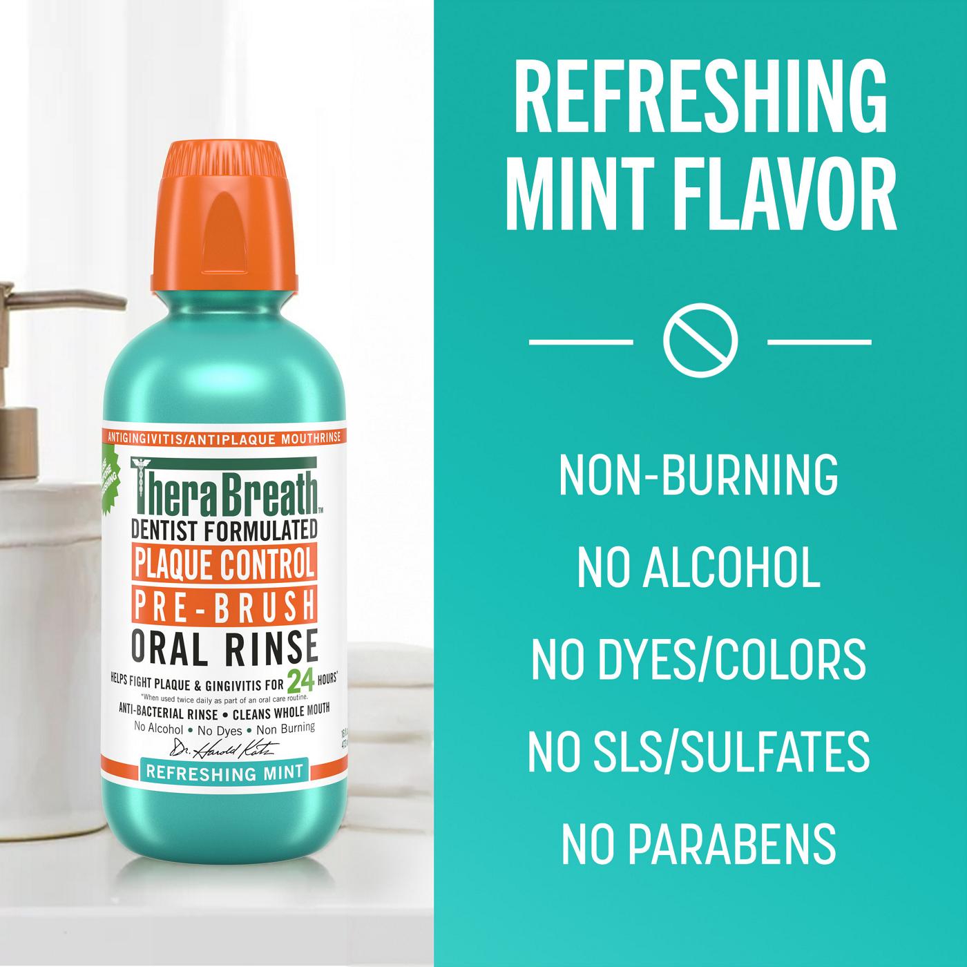 TheraBreath Plaque Control Pre-Brush Oral Rinse - Mint; image 3 of 5