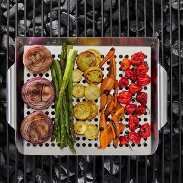 Mr. Bar-B-Q Stainless Steel Deep Grill Topper, 9.84'' x 13.39'' x 1.02''