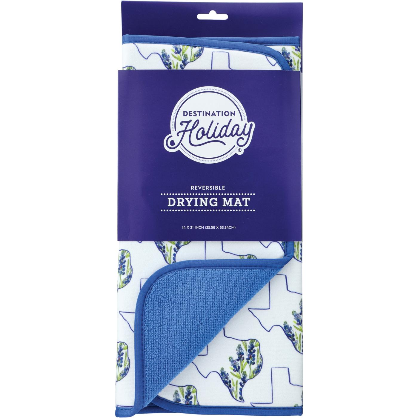 Destination Holiday Reversible Bluebonnet Drying Mat; image 1 of 2