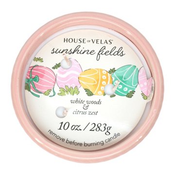 House of Velas Sunshine Fields Scented Easter Basket Candle, 10 oz