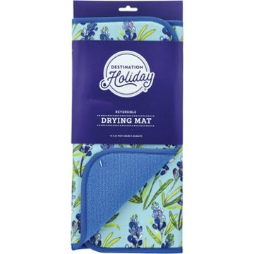 Destination Holiday Reversible Bluebonnet Drying Mat, 14'' x 21''