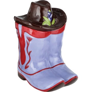 Destination Holiday Bluebonnet Boot-Shaped Cookie Jar, 8.46 x 6.69'' x 10"