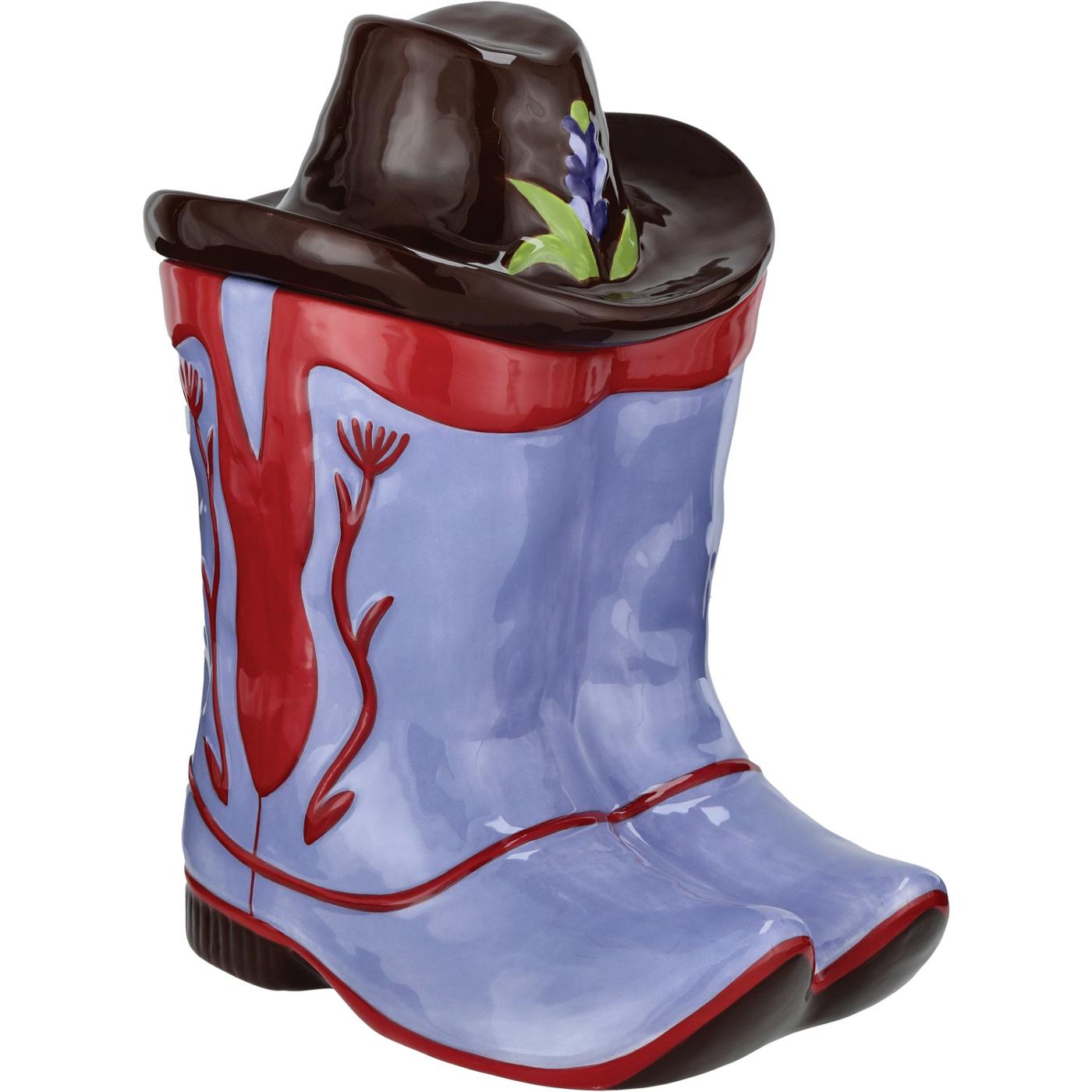 Destination Holiday Bluebonnet Boot-Shaped Cookie Jar; image 2 of 2