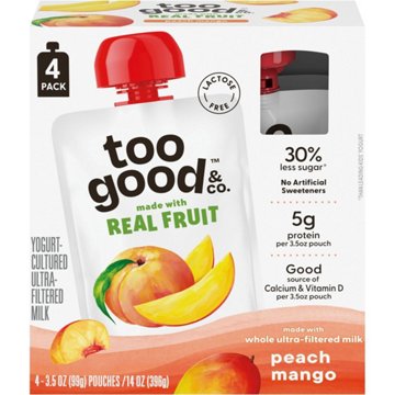 Too Good & Co. Yogurt Pouches - Peach Mango