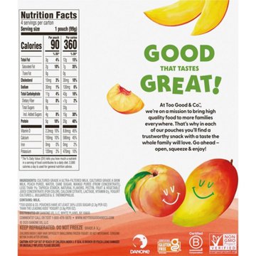 Too Good & Co. Yogurt Pouches - Peach Mango