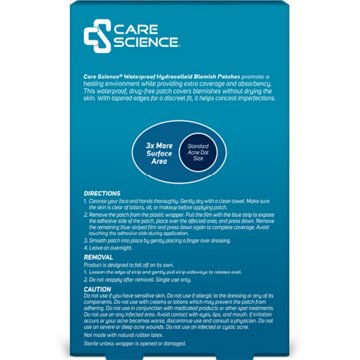 Care Science Waterproof Hydrocolloid Blemish Patches, 12 ct