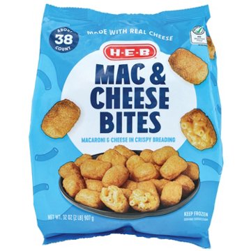 H-E-B Breaded Mac & Cheese Bites, 32 oz