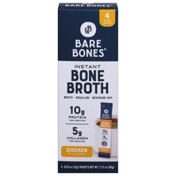 Bare Bones Instant Bone Broth Packets - Chicken, 4 ct