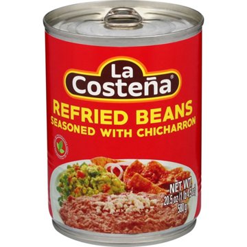 La Costena Refried Beans with Chicharron, 20.5 oz