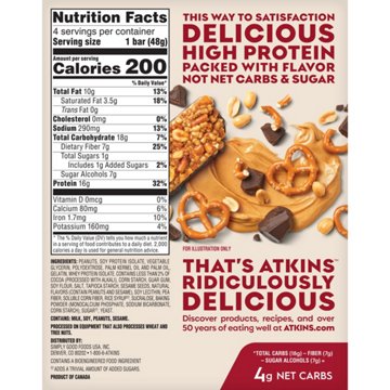 Atkins 16g High Protein Bar - Chocolate Peanut Butter Pretzel